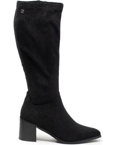 BOTA ALTA ELÁSTICA ISTERIA CON TACÓN - NEGRO NEGRO