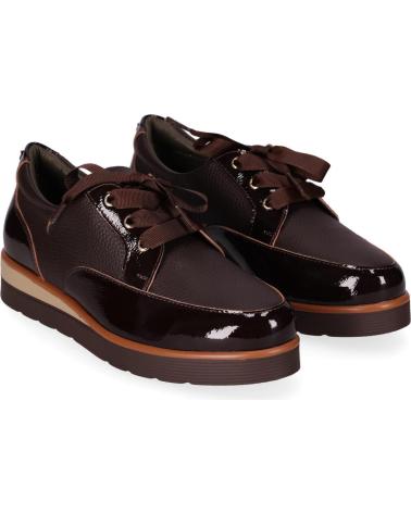 CHIKA10 RE FICUS 01 BROWN PATENT LEATHER PLATFORM LACE-UP SHOES MARRON-BROWN