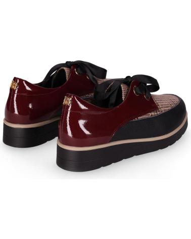 ZAPATOS DE CORDONES CHIKA10 RE FICUS 03 BICOLOR CHAROL BURDEOS Y TEXTURA CON PLATAFORMA MULTICOLOR