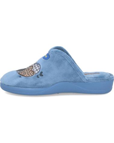 DEVALVERDE 1181 ZAPATILLAS DE CASA - DISEÑO CORAZONES AZUL DUCADOS