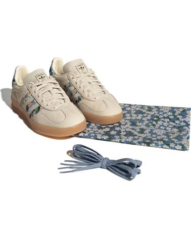 ADIDAS GAZELLE INDOOR WOMAN X LIBERTY LONDON SHOES CREAM WHITE - GO BEIGE