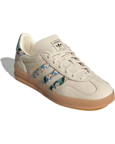 ADIDAS GAZELLE INDOOR WOMAN X LIBERTY LONDON SHOES CREAM WHITE - GO BEIGE
