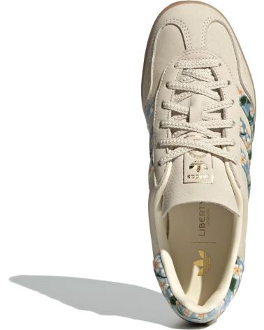 ADIDAS GAZELLE INDOOR WOMAN X LIBERTY LONDON SHOES CREAM WHITE - GO BEIGE