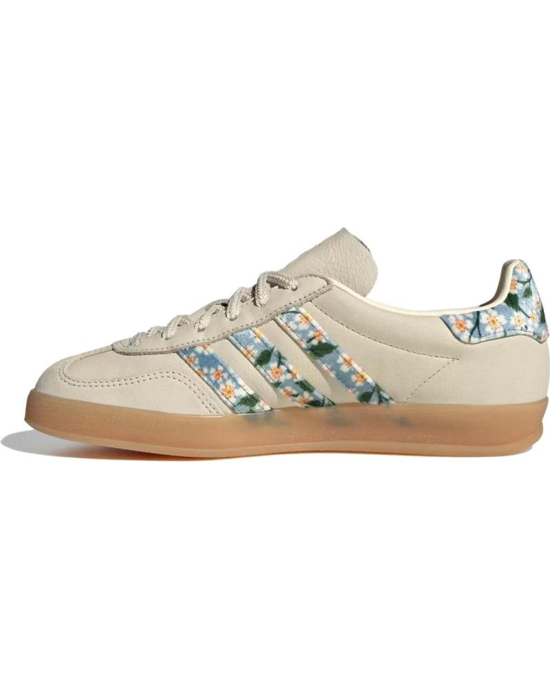 ADIDAS GAZELLE INDOOR WOMAN X LIBERTY LONDON SHOES CREAM WHITE - GO BEIGE