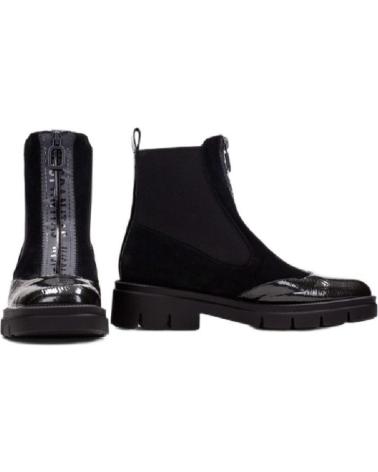 STIVALETTI HISPANITAS NEPAL HI254302 NERI CON PUNTA EFFETTO COCCODRILLO NEGRO