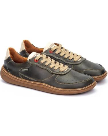 PIKOLINOS ARANJUEZ U9F BAREFOOT - LEDER-SNEAKER IN KIEFERNGRÜN VERDE