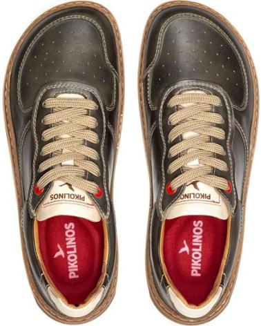 PIKOLINOS ARANJUEZ U9F BAREFOOT - LEDER-SNEAKER IN KIEFERNGRÜN VERDE