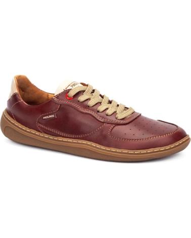 PIKOLINOS ARANJUEZ U9F-3636C2 BARFUSS-SNEAKER AUS LEDER MIT SCHNÜRSENKELN ROT OCKER VARIOS COLORES
