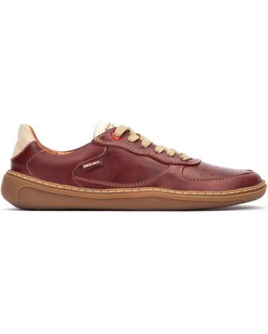 PIKOLINOS ARANJUEZ U9F-3636C2 BARFUSS-SNEAKER AUS LEDER MIT SCHNÜRSENKELN ROT OCKER VARIOS COLORES