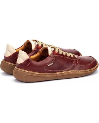 PIKOLINOS ARANJUEZ U9F-3636C2 BARFUSS-SNEAKER AUS LEDER MIT SCHNÜRSENKELN ROT OCKER VARIOS COLORES