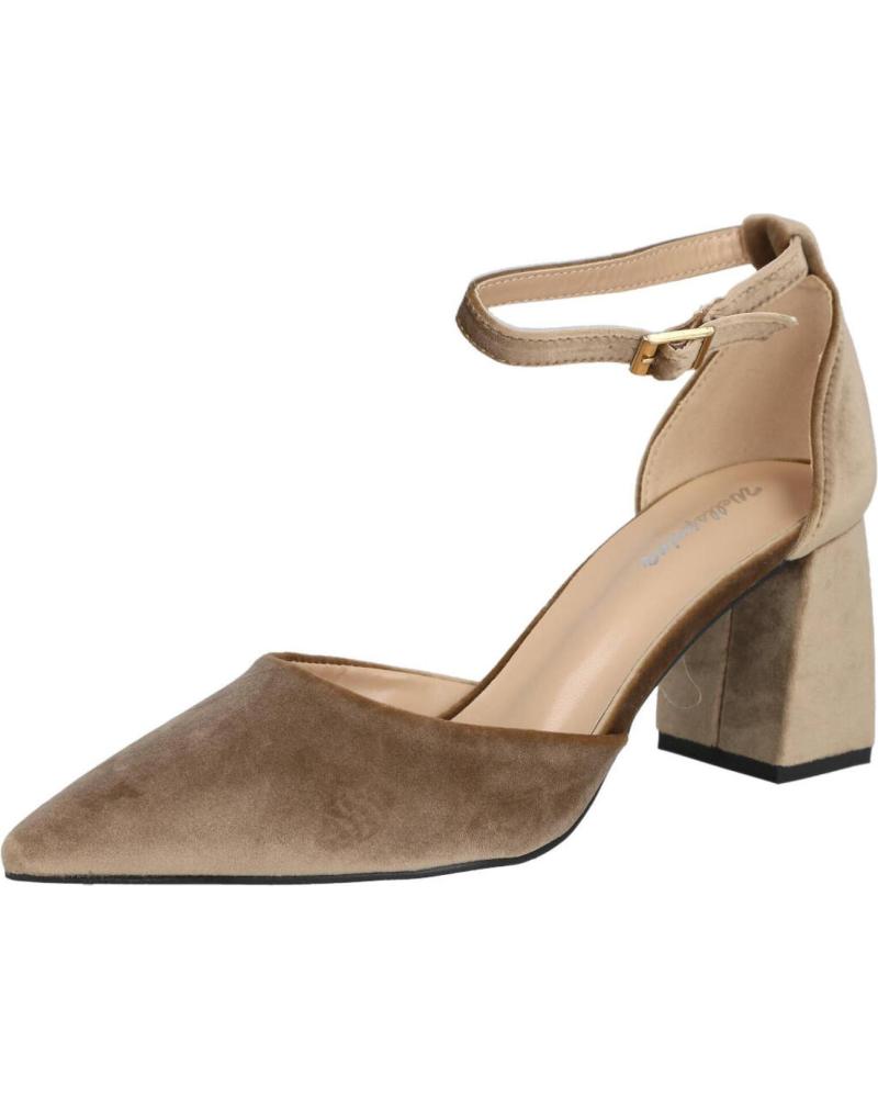 ZAPATO DE TERCIOPELO TAUPE CON TACÓN BUBBLE BOBBLE M785 TAUPE