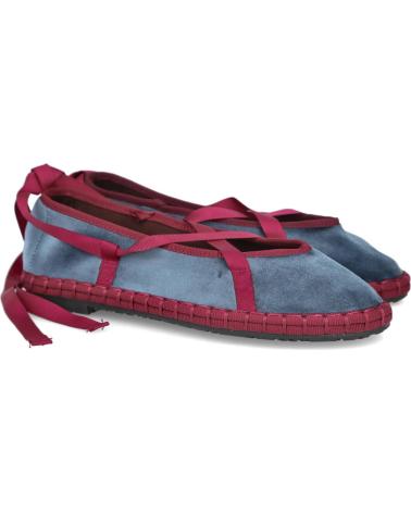 BUBBLE BOBBLE CD-5 BAILARINAS TERCIPELO CINTAS MUJER AZUL GRIS