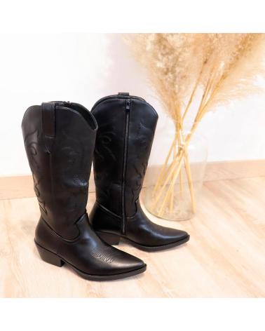 BUBBLE BOBBLE DH2265 BLACK COWBOY BOOTS NEGRO