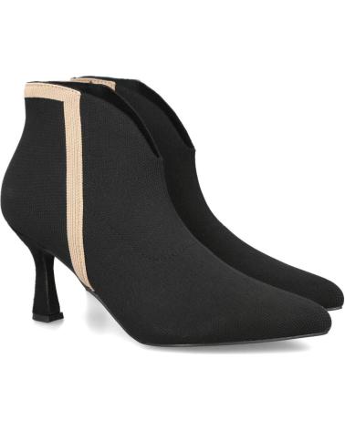 BOTINES BUBBLE BOBBLE A-5434 BICOLOR CON TACÓN NEGROS NEGRO