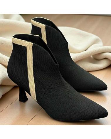 BOTINES BUBBLE BOBBLE A-5434 BICOLOR CON TACÓN NEGROS NEGRO