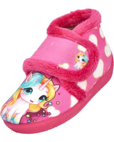 BUBBLE BOBBLE 8050125-S CHAUSSONS MONTANTS FUSHIA AVEC MOTIF LICORNE FUXIA