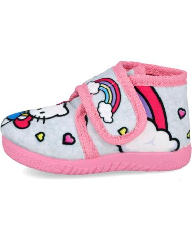 BUBBLE BOBBLE ALCALDE 12005 GIRLS' HIGH HOME SLIPPERS HELLO KITTY RAINBOW GRIS