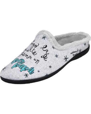 ZAPATILLAS DE CASA VIVANT V-ST-C252020INGR GRISES CON MENSAJE Y DISEÑO FAMILIA GRIS