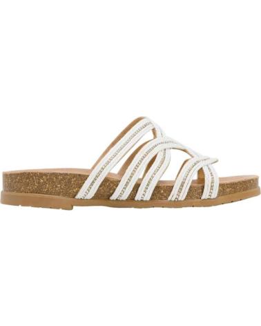 MARUX FLACHE SANDALEN MIT KREUZRIEMEN WEISS UND BEIGE ROJO