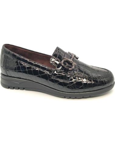 PITILLOS MOKASSIN 20201 SCHWARZ LACK MIT METALLVERZIERUNG NEGRO