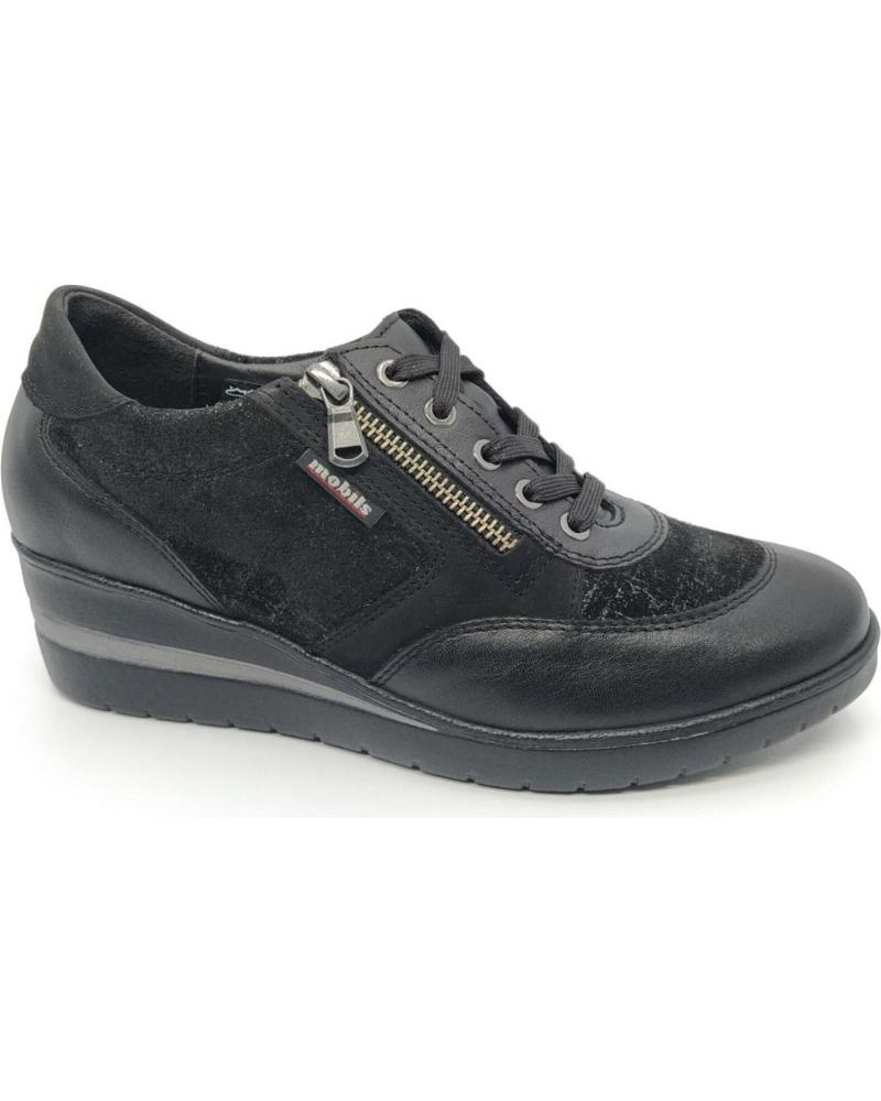 MEPHISTO MOBILS PATRIZIA SOFTY NEGRO - ZAPATILLA DEPORTIVA DE CUÑA NEGRO