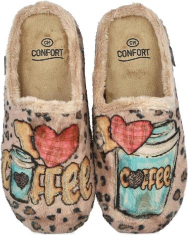 PANTOFOLE DA CASA CALZAMUR 50314 BEIGE CON DESIGN CAFFÈ BEIGE