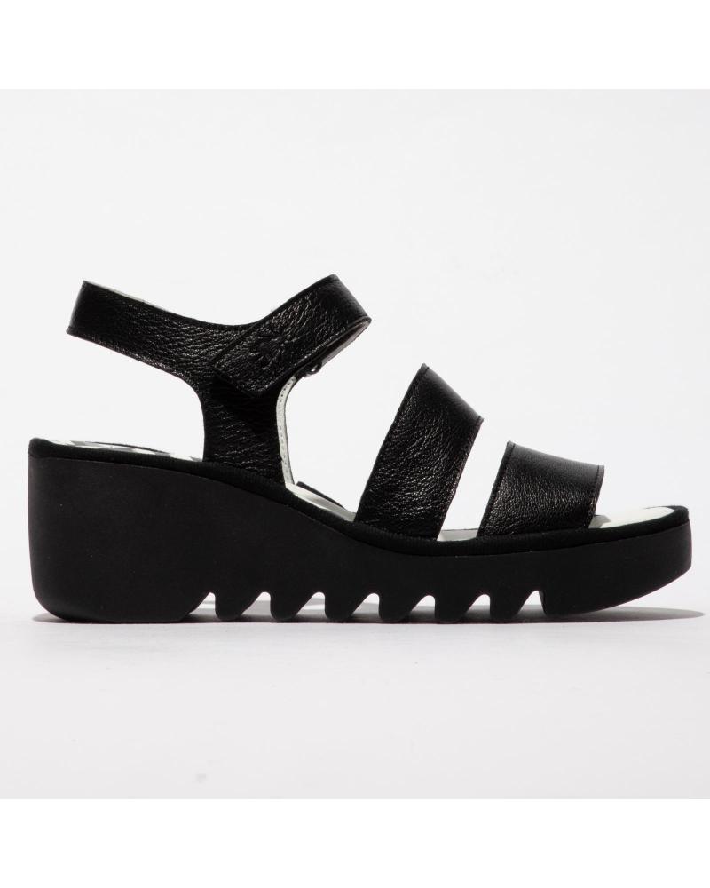 FLY LONDON SANDALIA CUÑA BEXI 575 - NEGRO NEGRO