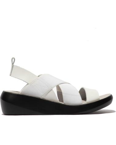 FLY LONDON BAJI 848 WHITE WEDGE SANDAL BLANCO