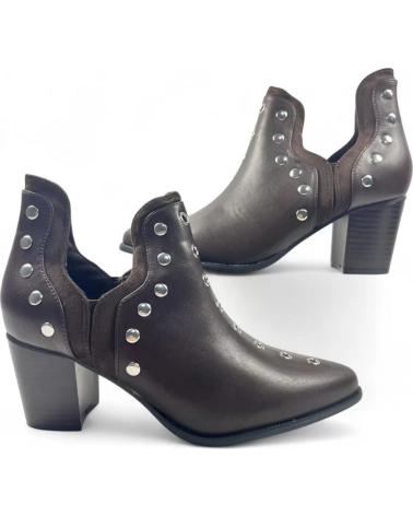 STIVALETTO COWBOY TIMBOS 132224 MARRONE CON BORCHIE METALLICHE MARRóN