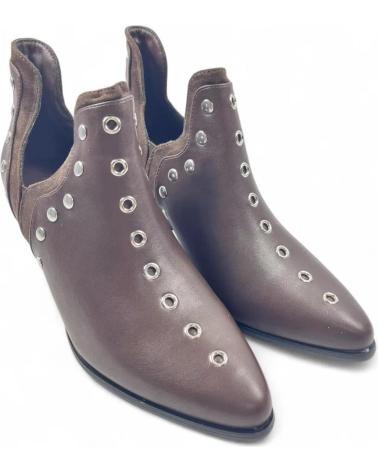 STIVALETTO COWBOY TIMBOS 132224 MARRONE CON BORCHIE METALLICHE MARRóN