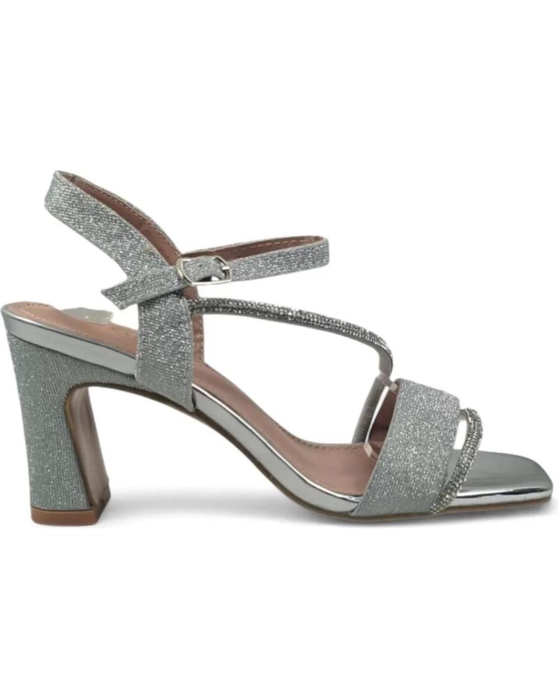 TIMBOS SANDALIA TACON FIESTA DE MUJER COLOR PLATA 132134 PLATEADO