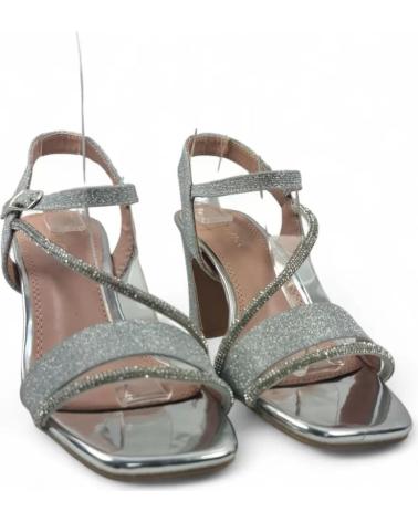 TIMBOS SANDALIA TACON FIESTA DE MUJER COLOR PLATA 132134 PLATEADO