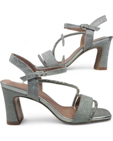 TIMBOS SANDALIA TACON FIESTA DE MUJER COLOR PLATA 132134 PLATEADO