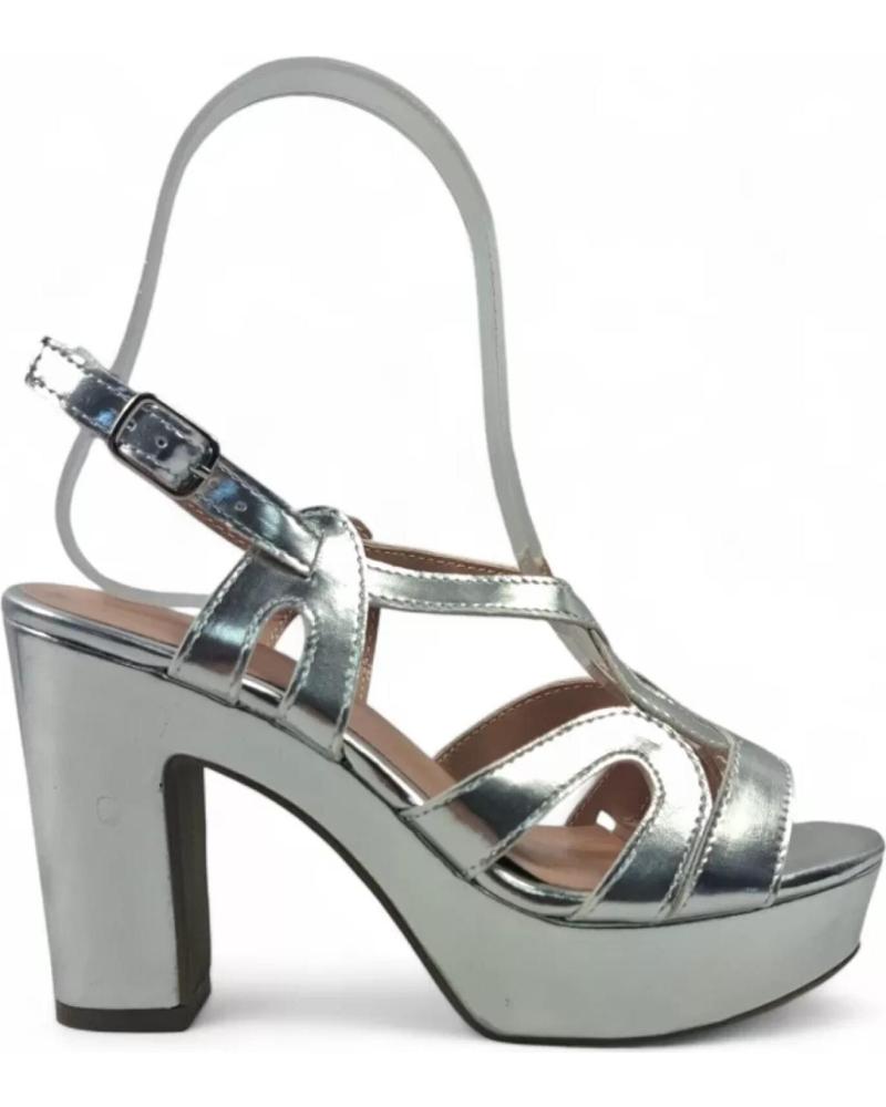 TIMBOS SANDALIA TACON PLATAFORMA FIESTA MUJER COLOR PLATA 132132 PLATEADO
