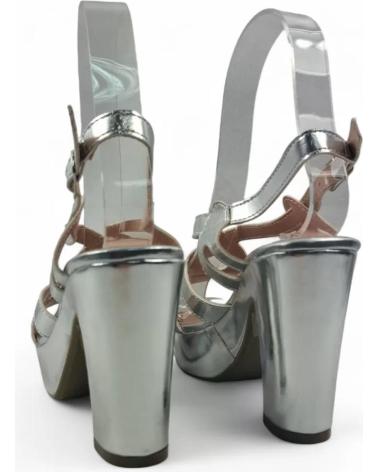 TIMBOS SANDALIA TACON PLATAFORMA FIESTA MUJER COLOR PLATA 132132 PLATEADO