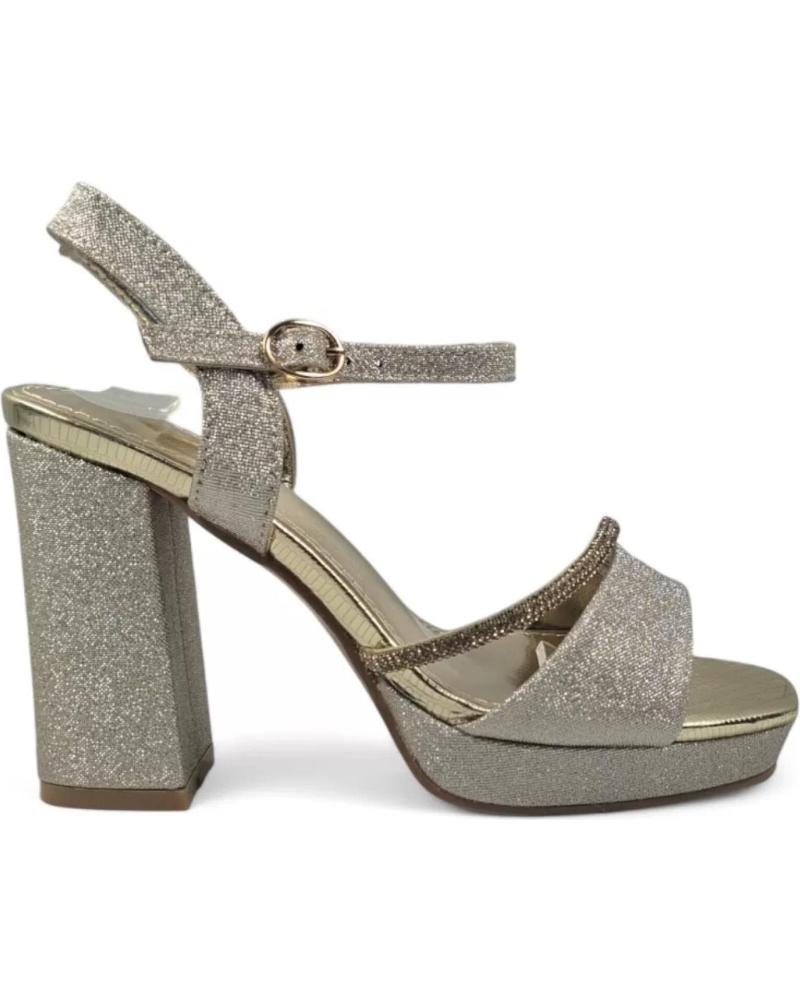 TIMBOS SANDALIA TACON PLATAFORMA FIESTA MUJER COLOR ORO 132126 AMARILLO