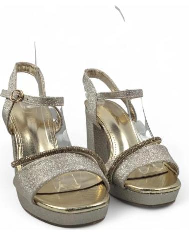 TIMBOS SANDALIA TACON PLATAFORMA FIESTA MUJER COLOR ORO 132126 AMARILLO