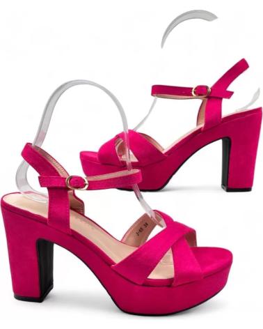 TIMBOS SANDALIA TACON PLATAFORMA VESTIR DE MUJER FUCSIA 132096 MORADO