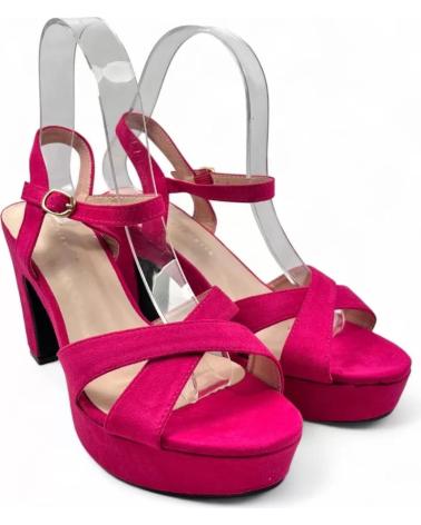 TIMBOS SANDALIA TACON PLATAFORMA VESTIR DE MUJER FUCSIA 132096 MORADO