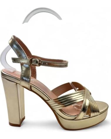 TIMBOS SANDALIA TACON PLATAFORMA FIESTA DE MUJER ORO 132095 AMARILLO