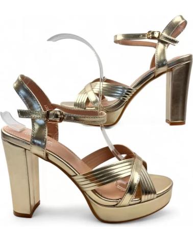 TIMBOS SANDALIA TACON PLATAFORMA FIESTA DE MUJER ORO 132095 AMARILLO