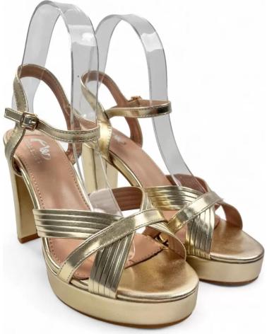 TIMBOS SANDALIA TACON PLATAFORMA FIESTA DE MUJER ORO 132095 AMARILLO