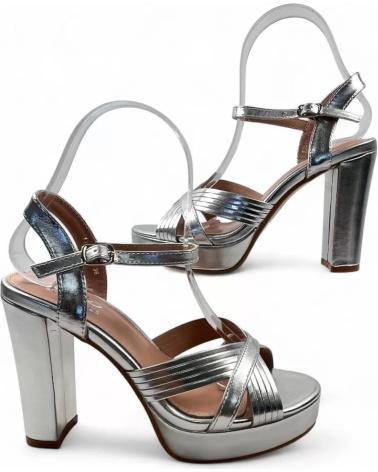 TIMBOS SANDALIA TACON PLATAFORMA FIESTA DE MUJER PLATA 132094 PLATEADO