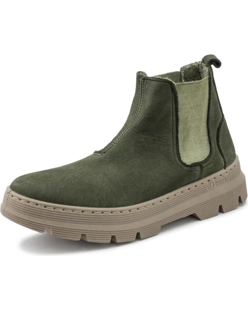 NATURAL WORLD 7182 U 55 PEONIA- BOTA UNISEX DE NAPA TIPO CHELESA CON FORRO FOREST