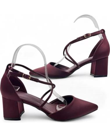 TIMBOS TACON VESTIR DE MUJER COLOR VINO 132049 ROJO