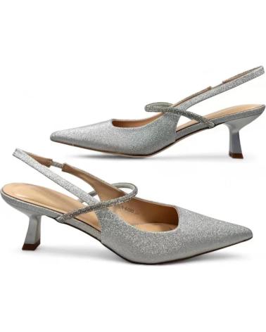 TIMBOS TACON DESTALONADO FIESTA MUJER PLATA 132046 PLATEADO