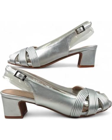 TIMBOS TACON DESTALONADO FIESTA MUJER PLATA 131833 VERDE