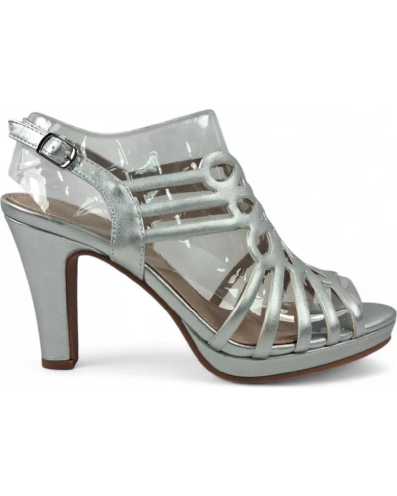 TIMBOS SANDALIA TACON FIESTA DE MUJER PLATA 131821 PLATEADO