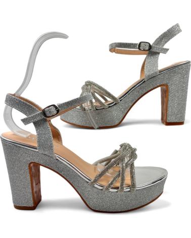 TIMBOS SANDALIA TACON FIESTA PLATAFORMA MUJER PLATA 131649 PLATEADO