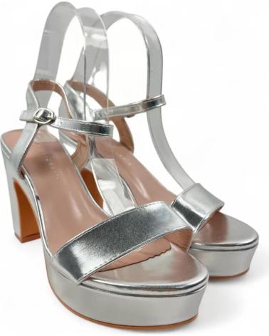 TIMBOS SANDALIA TACON PLATAFORMA FIESTA DE MUJER PLATA 131635 PLATEADO